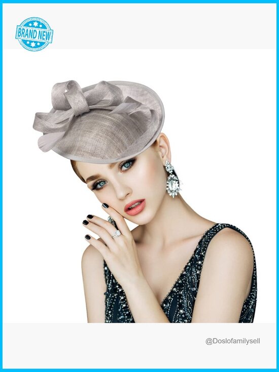 Fascinator Hat Headband Handmade Feather Bow Derby Pillbox Tea Party Wedding
